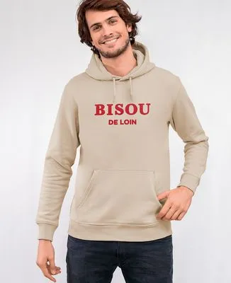 Sweatshirt homme Bisou de loin (effet velours)