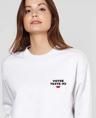 T-Shirt femme Message brodé personnalisé bouche