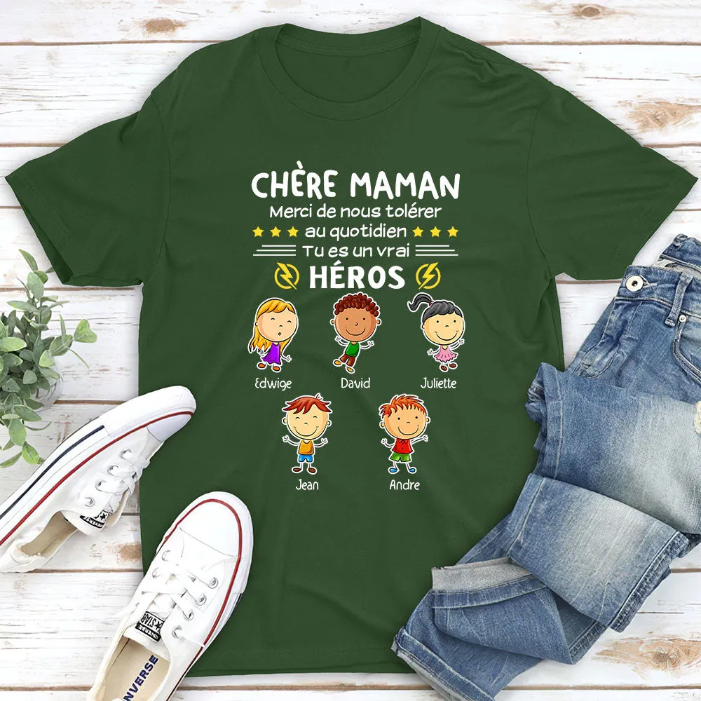 T-Shirt Personnalisé - Mama/Papa Vous Êtes Les Héros