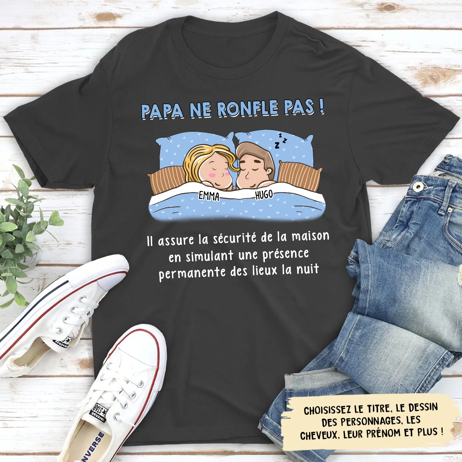 T-Shirt Personnalisé - Papa Ne Ronfle Pas