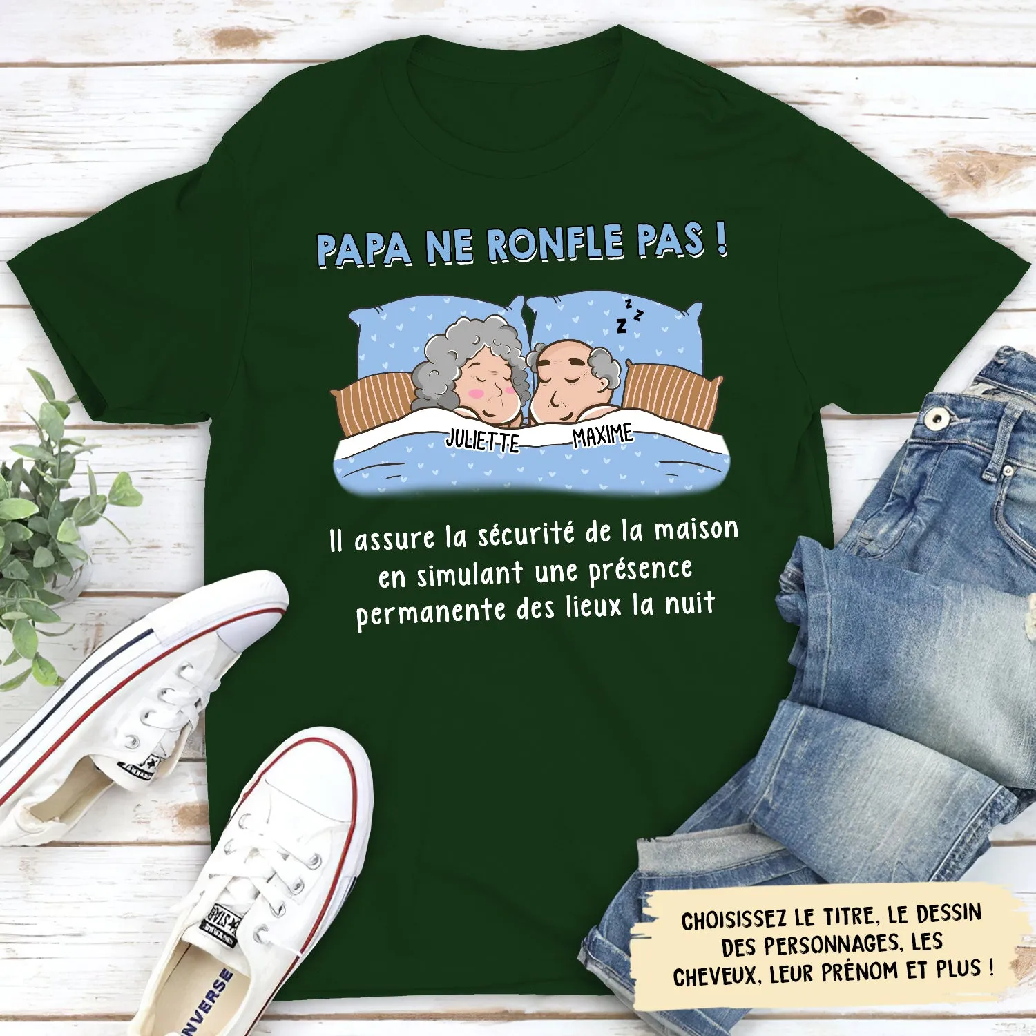 T-Shirt Personnalisé - Papa Ne Ronfle Pas