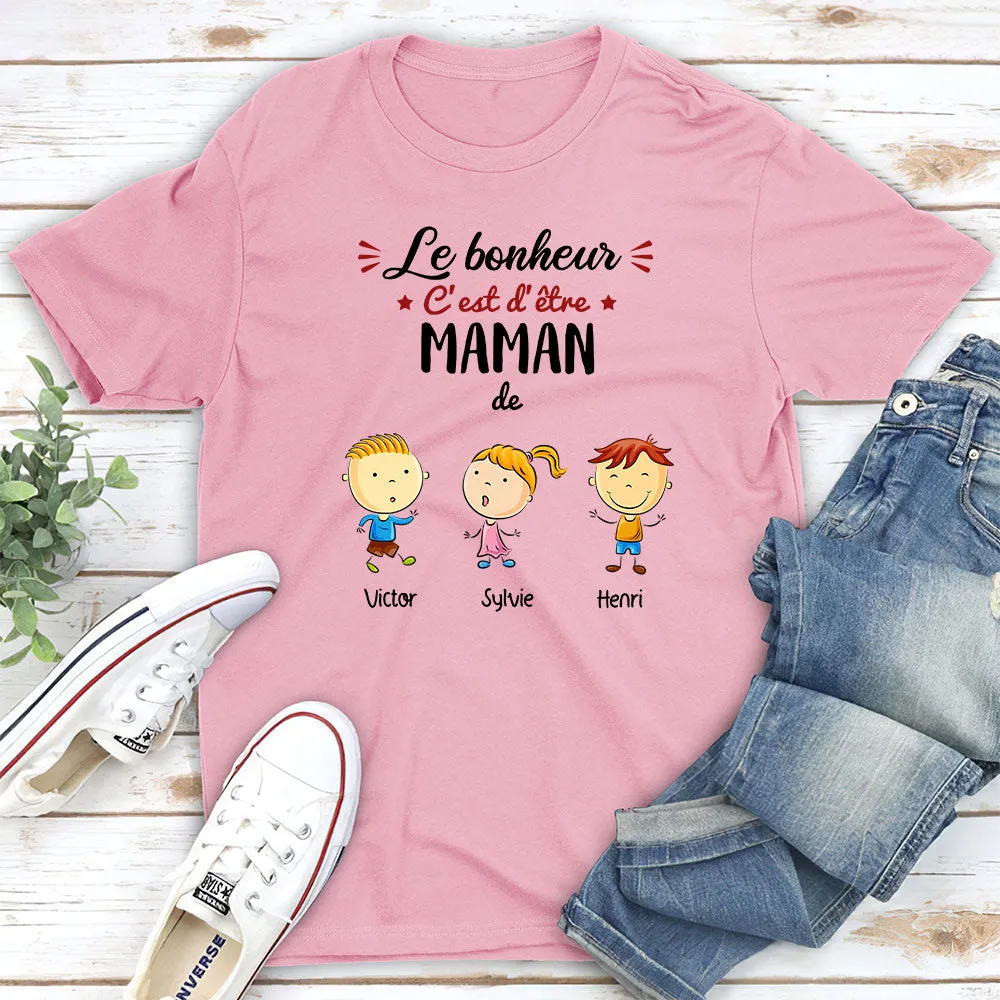 T-shirt Unisex Personnalisé - Le Bonheur C‘Est D’être Maman/Mamie