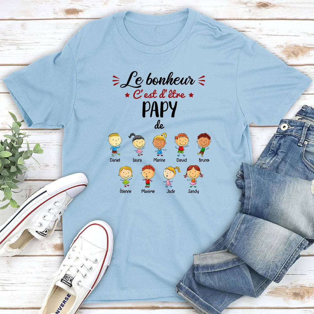 T-shirt Unisex Personnalisé - Le Bonheur C‘Est D’être Maman/Mamie